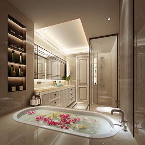 Luxury Bathroom Rendering, Interior Design Rendering Rendering