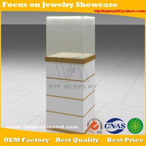 OEM Waterproof Jewelry Showcase And Tower Display Case With Brushed Steel