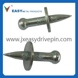 Nail Body Knurled Grooved Galvanized Drive Pin with Washer for Steel Fastening