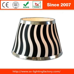 Industrial Metal Edge Silk Printing Curved Lines Fabric Lamp Shade