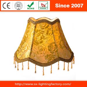 Gold Scallop Bell Fabric Beads Flower Trims Table Lamp Shade