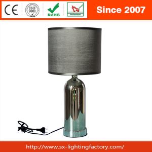 Tinned Glass Base, Imitation Leather Lamp Shade,bed Room Desk Lamp