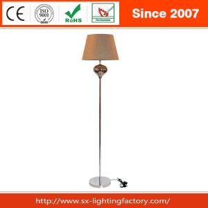 SX-8067 Simple Iron Floor Lamp, Linen Lampshade, Electroplating Base Floor Lamp