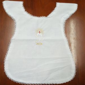 China Wholesale High Quality Church White Baby And Kid Baptismal Bib With Lace