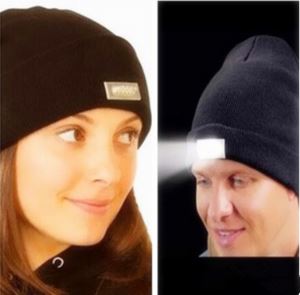 High Quanlity LED Knitted Caps Winter Night Walk Hands Free Beanie Woolen Yarn Hat With LED Light
