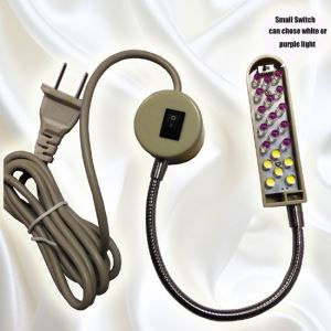 20pcs LED Bulbs Purple and White Shoe Machine Lights with Magnet and Plug AC or DC Input