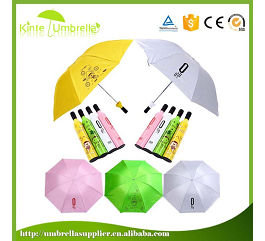 2017 Fresh 21 Inch Promotional Cheap and Stock Advertising Gift Wine Bottle Umbrella