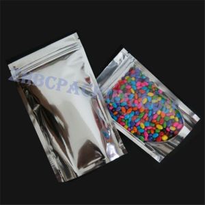 food grade clear front & back foil Resealable Ziplock Mylar Foil Food Bags