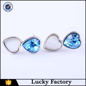 Fashion Design Two Color Crystal Stud Earrings For Girls