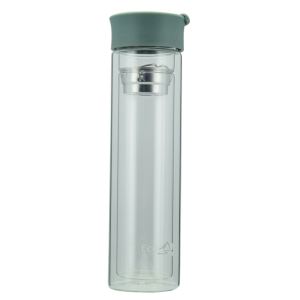 400ml Double Wall Glass Water Bottle With Tea Strainer Inside