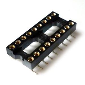 Female IC Socket, SMT With PPS, Selective Gold/Tin Plated, 18P