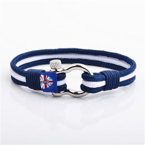 Factory Price Bow Stainless Steel Shackle Navy Nylon Wrap Around Bracelets