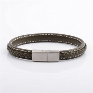 Fashion Stainless Steel Jewelry Mens Leather Braided Bracelets Making