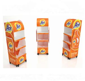 Tiered cardboard display stand,3 shelves