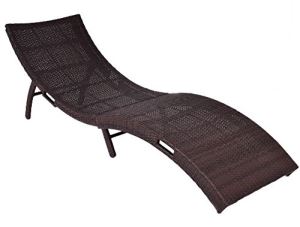 Rattan Patio Chaise Lounge Folding Chair