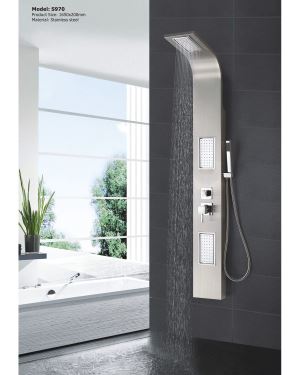 Bathroom LED Wall Bath Faucet Stainless Steel Eachpshower Panel
