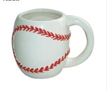 12 Ounces Personalized Color Glazed Handmade Painted Ceramic Baseball Mug