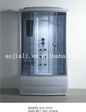 AJL-1014 Rectangle Complete Simple Sliding Tempered Glass Shower Bathroom