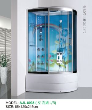 AJL-8035 Pinghu New Design Print Glass Steam Shower Room/shower Cabins