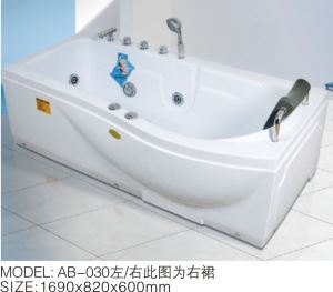 1 Person Acrylic Foot Bathtub with Whirlpool and Bubble