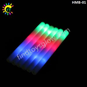 Multicolor 40cm LED Light Up 3 Modes Foam Cheering Flashing Stick Baton with Red Green Blue RGB Lights