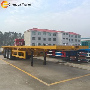 Tri-axle 20 40 Feet Shipping Flatbed Container Trailer with Container Lock