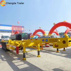 Tri-axle 20ft 40ft China Salable Flatbed Skeleton Container Semi Trailer for Sale