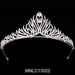 High Quality Rhodium Plated with Zircon Bridal Tiara Crown for Wedding Jewelry Hair Accessory