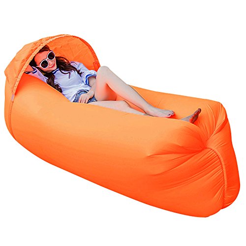 Inflatable Beach Lounger Air Sofa Bed With Sun Canopy