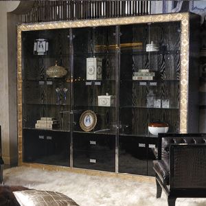 Dinning Room Modern Buffet Sideboard with Solid Wood Frame and Ebony Veneer