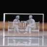 Wholesale High Quality Laser Engraved Crystal Cube Glass Block With Customised 3d Photo Crystal Cube Photo Frame Supplier
