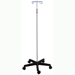 Four Hooks Stainless Steel Adjustable IV Pole Stand