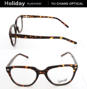 New Model Eyeglasses Acetate Optical Frame with Metal Accessories