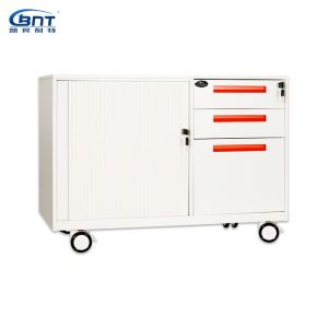 Durable Elegant Multifunctional Mobile Caddy with Tambour Door Storage Cabinet