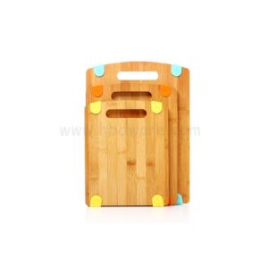 Bamboo Chopping Board Set with Silicone Feet