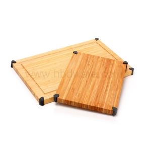 Rectangular Natural Bamboo Wooden Chopping Board with Juice Groove FSC China