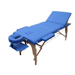 3 Section Round Corner Best Sales Adjustable Wooden ECO Cheap Leisure Folding Portable Massage Table with All Accessories