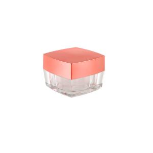 Eco-friendly Cosmetic Square Acrylic Jar with Black Lid