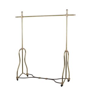 Brass Antique Mobile Store Rolling Clothing Racks