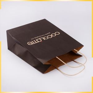 Custom wholesale cheap kraft wrapping paper bags with handle