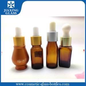 Square Shaped Amber Essential Oil Bottle Suppliers Cosmetic Glass Dropper Bottle 30ml Liquid Olive Oil