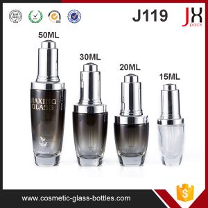 Empty Black Serum Bottle 15ml 20ml 30ml 50ml Black Cosmetic Glass Bottle With Dropper /Pump