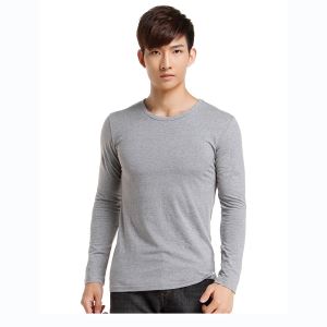 100% Cotton Men's Long Sleeve Fitted Slim T Shirt