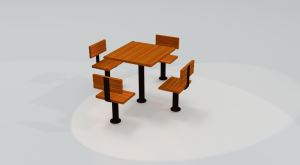 China Wooden Chairs and Table Used in Park