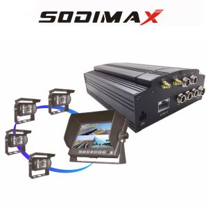 Sodimax Linux Fleet Management System HDD 4ch Live Video Streaming 3g Car Dvr Box With Sim Card Wifi