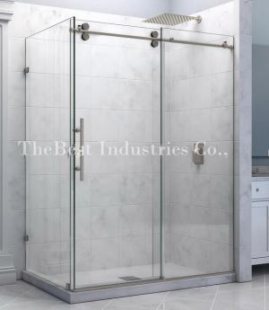 OEM Form TheBest Industries Soliding Farmeless Bruched Shower Door Enclosure