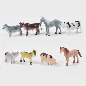 Custom Small Cartoon 3D PVC Farm Animal Figures Plastic for Kids Christmas Gifts