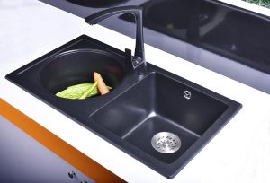 Completely New Above Counter Kitchen Quartz Stone Sink for the Environmental Protection