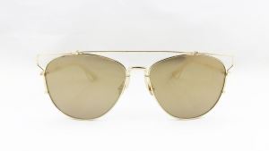 EH1604 Popular Style Metal Sunglasses with Polarized Lens for Male and Female. Ellipse Eyeshape with Metal Décor Soldering on Front. Shine K Gold Plating with Stop Hinge