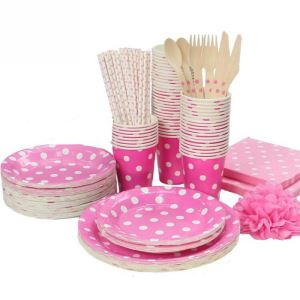 Disposable Plates Set Tableware Discount Items Supplies for Birthday Party